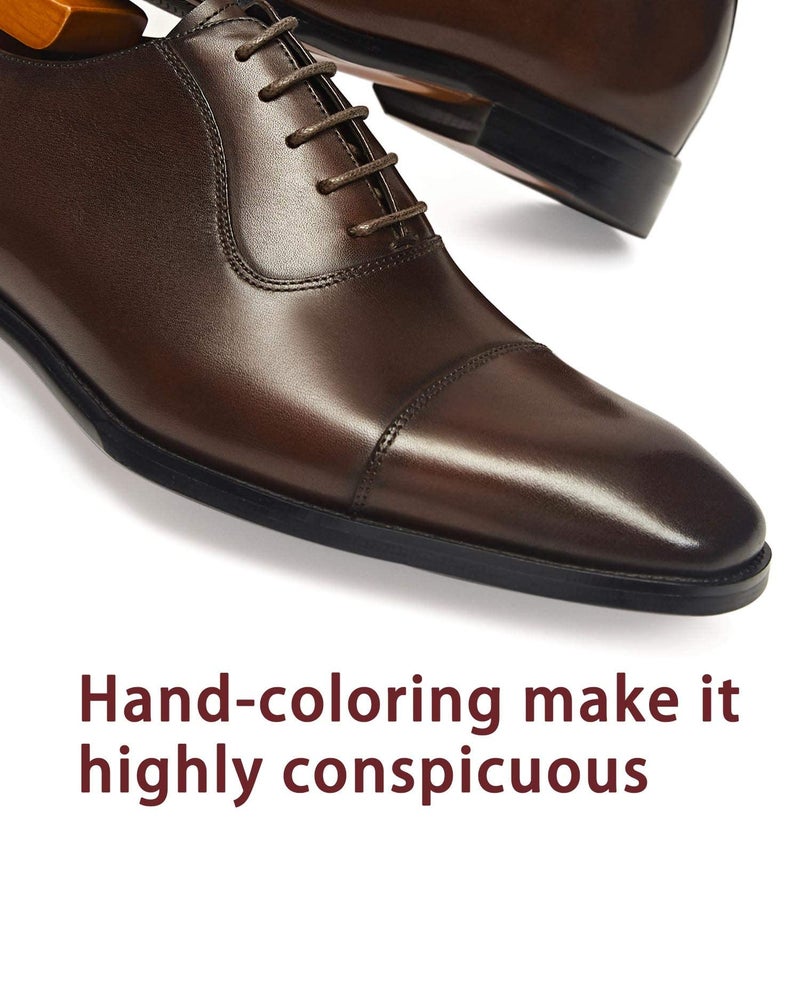 FRASOICUS Menâ€™s Dress Oxford Formal Shoes LeatherBusiness Shoes for Men Dark Brown - Image 5